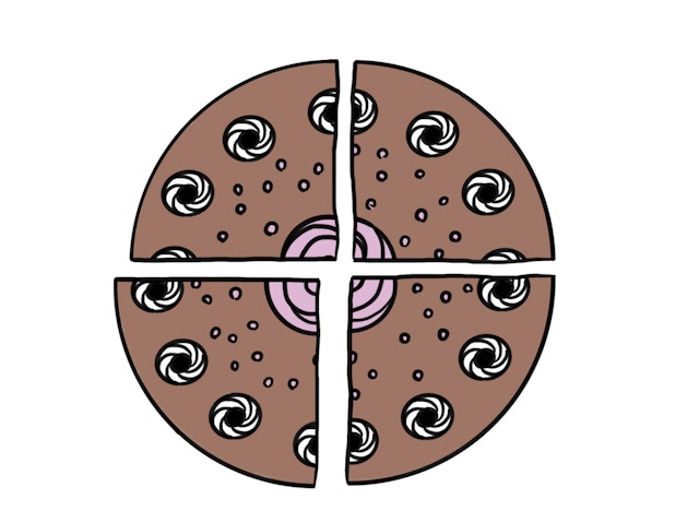 If something has been divided into four equal parts, how much is each part?