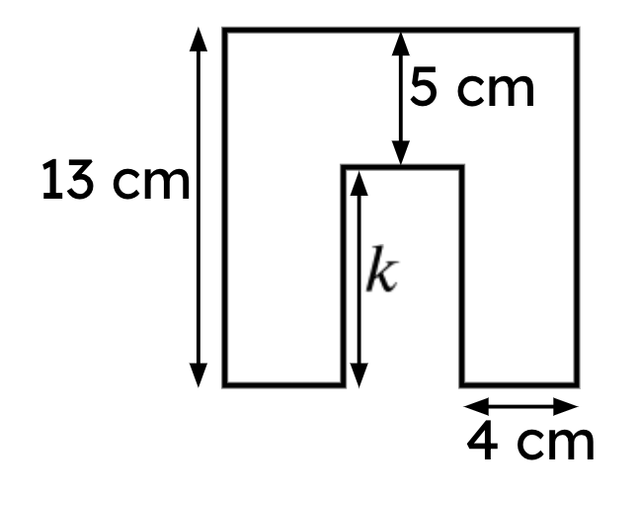 What is the length of the line marked <Math>k</Math>?