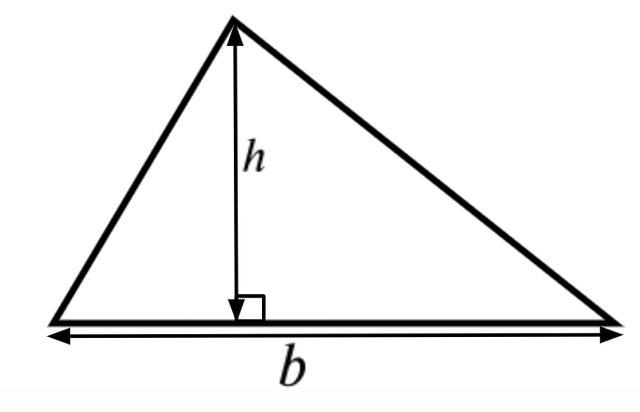 Which of these is the correct way to calculate the area of this triangle?