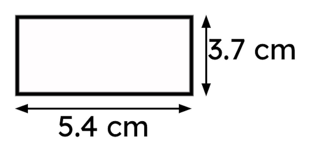 Calculate the area of the rectangle (you do not need to state the units).