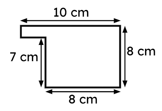 Calculate the area of this compound rectilinear shape (you do not need to state the units).