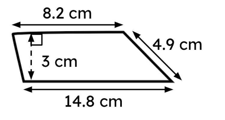 Calculate the area of the trapezium (you do not need to state the units).