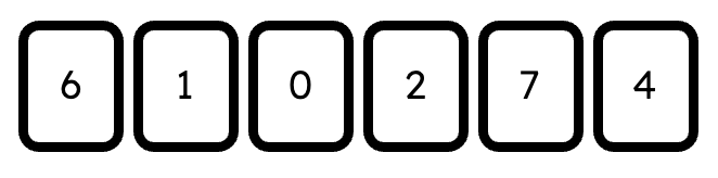 Using the digit cards, make the largest 6-digit integer possible