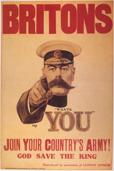 What is the name commonly given to this kind of poster, that encouraged young men to go to war? 