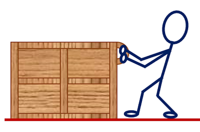 A person pulls on a stationary box. It starts moving towards them. Which statement is correct.