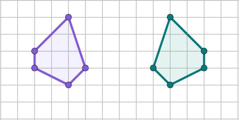 A transformation has taken place in this diagram. Select all of the invariant properties.