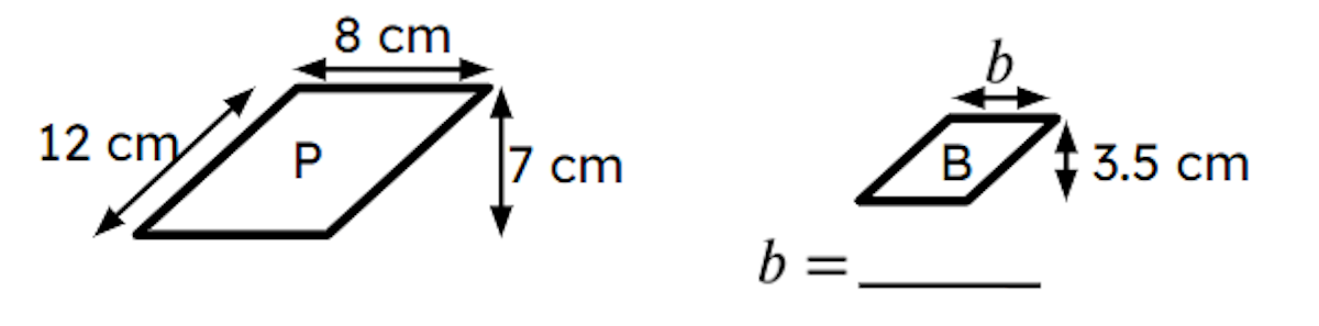 P has been enlarged to create B. What is the scale factor?