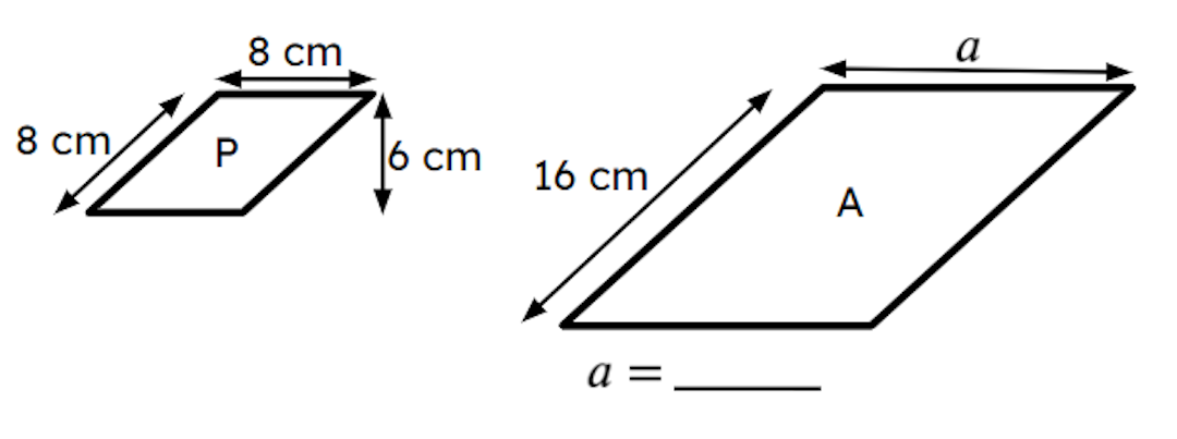 P has been enlarged to create A. What is the scale factor?