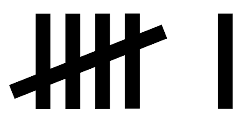 These tally marks show a value of <span class="blank">______</span>.