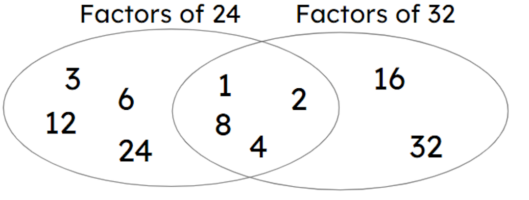 Which of the following is not a common factor of 24 and 32? 