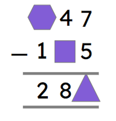 Match each symbol with the correct digit to complete the calculation.