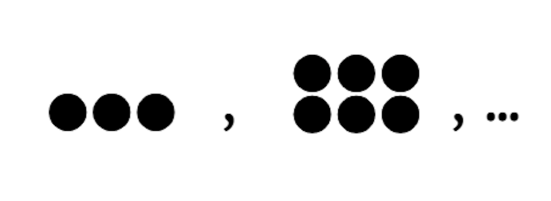 Here are the first and second pattern in a pictorial sequence. Which is the third pattern if the sequence had a constant additive relationship?