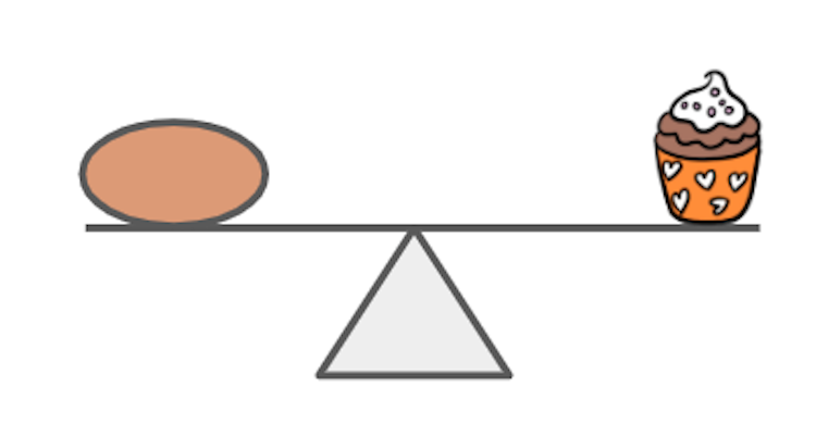 Which option is the best description of what it means when two things are balanced?