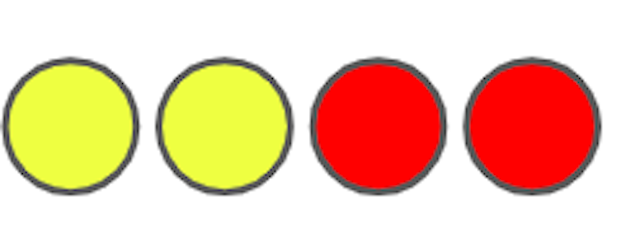 Which part-whole model is showing Izzy’s counters correctly partitioned? 