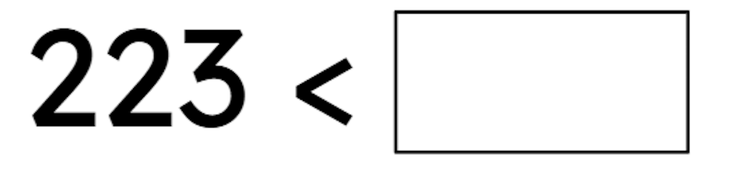 Which of the numbers below could be used to make this inequality correct?