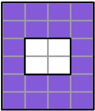 This shape has an area of <span class="blank">______</span> square units. Count squares efficiently.