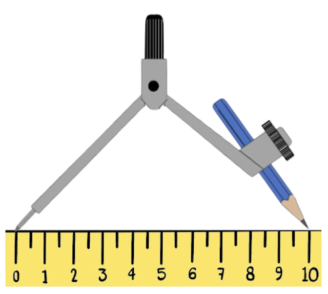 Alex draws a circle with a pair of compasses. The image shows the pair of compasses just before he draws the circle. What is the circumference of Alex's circle?