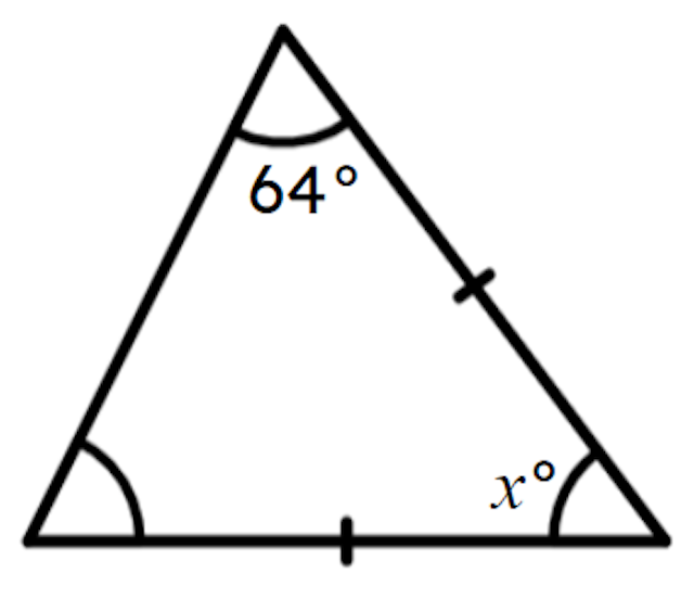 What is the size of the angle <Math>x</Math>°?