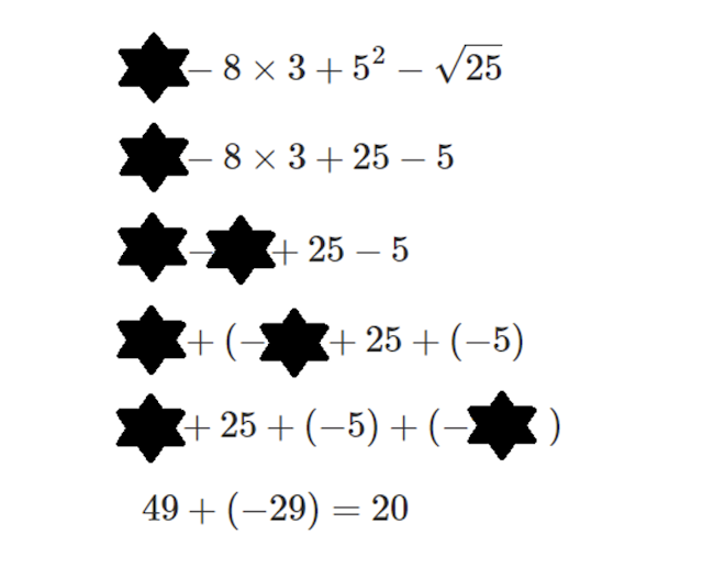 Look at the calculation using the priority of operations. Write what number is represented by the star.