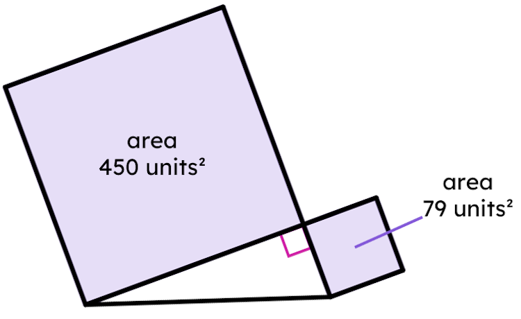 The length of the hypotenuse for this triangle is <span class="blank">______</span> units.