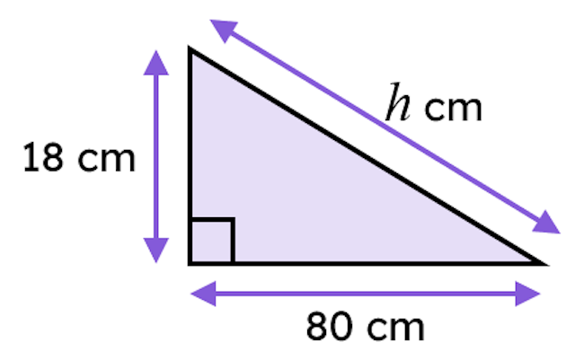 The length of the hypotenuse of this triangle is <span class="blank">______</span> cm.