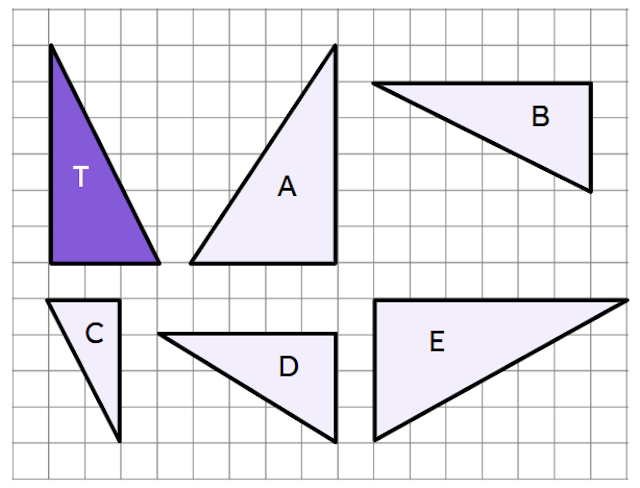 Which triangle is congruent to triangle T?