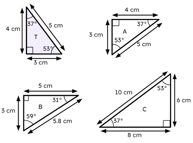 Which triangle is congruent to triangle T?