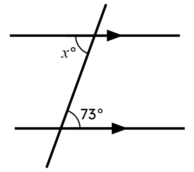 The angle marked <Math>x°</Math> is <span class="blank">______</span>°. 