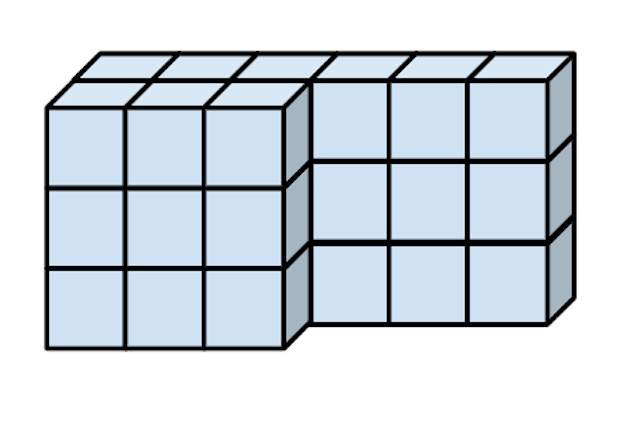 Each cube in the image above is one cubic centimetre. What is the volume of this shape? <span class="blank">______</span> cm<Math>^3</Math>