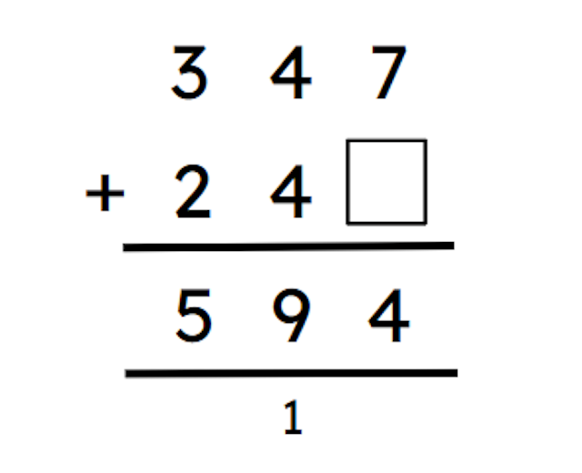 What number is missing from this column addition? 