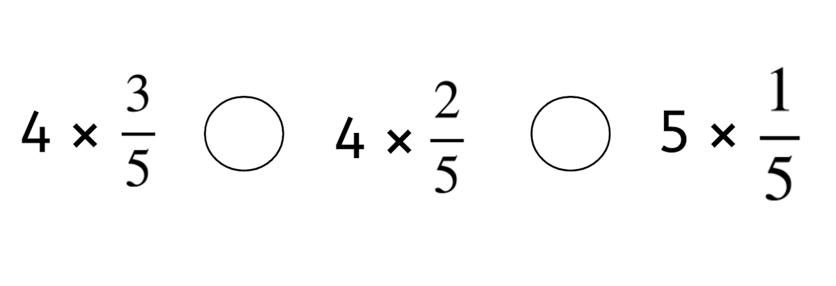 Tick the correct set of symbols to compare the expressions.