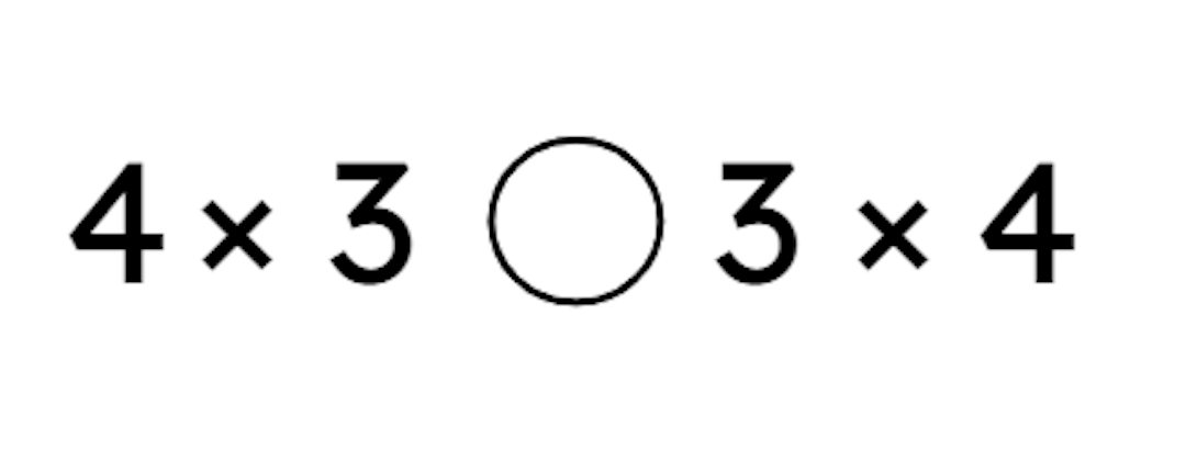 Tick the correct symbol to compare these two expressions.