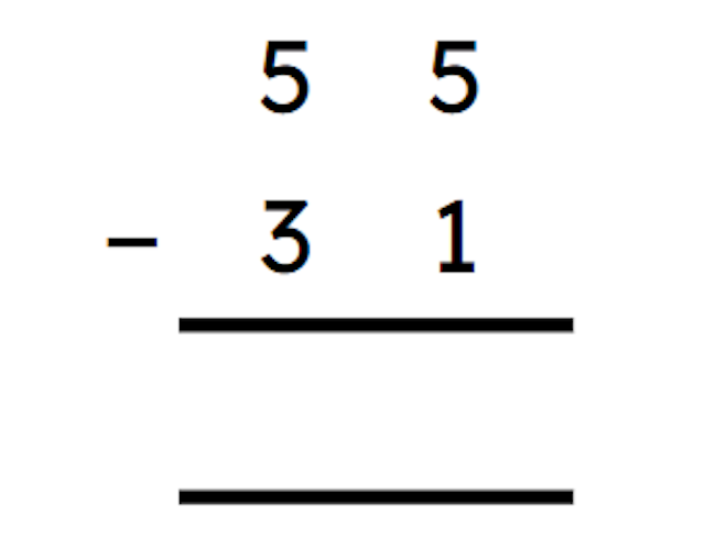 Calculate the missing difference using the column subtraction. 