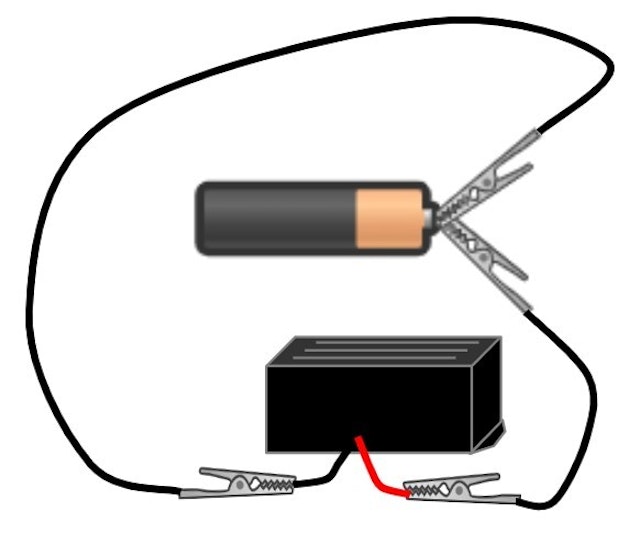 C. Both wires are connected to the same end of the cell. 