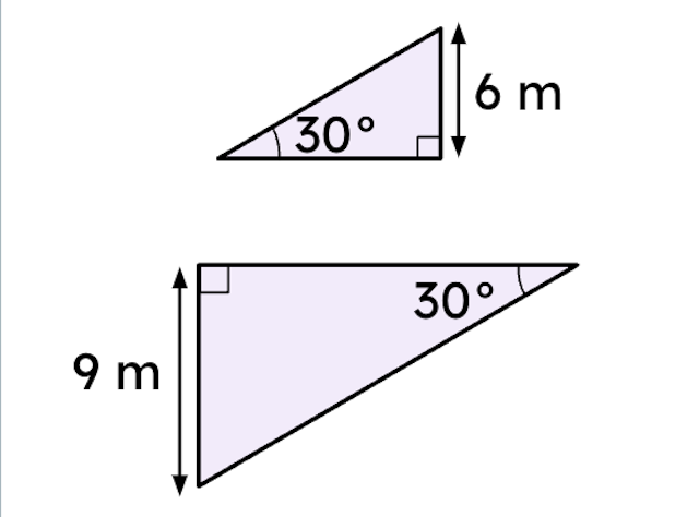 Which of the following statements is true for these triangles? 